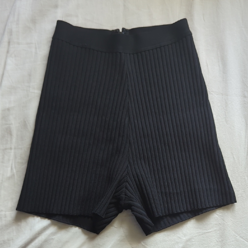 House of CB Black Ribbed Bike Shorts